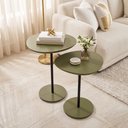 Ver imagem 3 de Conjunto Mesas Laterais Vitta Design Orgânico Apoio MDF e Pé de Aço Verde/Preto Lh Móveis
