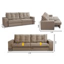 Ver imagem 3 de Sofá Retrátil e Reclinável 2 Lugares 1,70m com Molas Melissa Suede Rover & Bato
