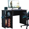 Mesa Gamer 2 Prateleiras Preto Fosco 3875 - Qmovi - 3