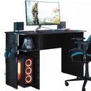 Ver imagem 3 de Mesa Gamer 2 Prateleiras Preto Fosco 3875 - Qmovi