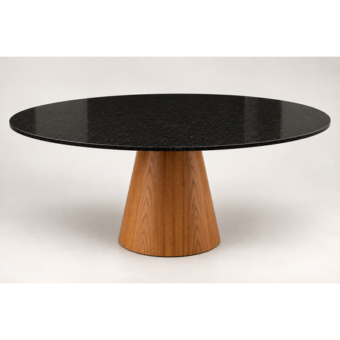 Mesa de Jantar Cone Oval 140x90cm em Mármore São Gabriel