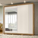 Ver imagem 2 de Guarda Roupa 2 Portas Deslizantes com Espelho Dhara Freijó Off White 984032 Moval
