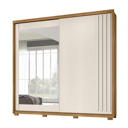 Guarda Roupa 2 Portas Deslizantes com Espelho Dhara Freijó Off White 984032 Moval - 1