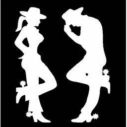 Adesivo Casal Country Cowboy Médio Sertanejo:preto - 2