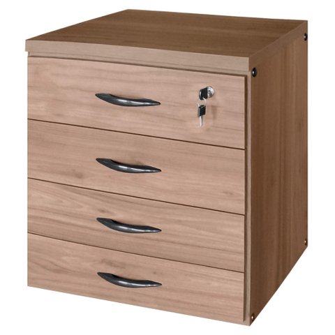 Gaveteiro para Escritório 4 Gavetas Nogal RELAME Realme Gaveteiro 4 Gavetas Volante para Escritório 