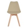 Kit 4 Cadeiras de Jantar Saarinen Leda Tulipa Base Wood Madeira Maciça com Estofado em Couro Fendi - 3