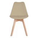 Ver imagem 3 de Kit 4 Cadeiras de Jantar Saarinen Leda Tulipa Base Wood Madeira Maciça com Estofado em Couro Fendi