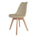 Ver imagem 5 de Kit 4 Cadeiras de Jantar Saarinen Leda Tulipa Base Wood Madeira Maciça com Estofado em Couro Fendi