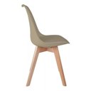 Ver imagem 4 de Kit 4 Cadeiras de Jantar Saarinen Leda Tulipa Base Wood Madeira Maciça com Estofado em Couro Fendi