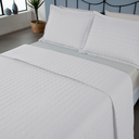 Ver imagem 1 de Kit Colcha Cobre Leito Matelado Casal Queen Size 3 Peças Copacabana 300 Fios Branco