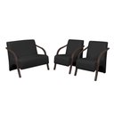 Ver imagem 1 de Conjunto Poltronas Vênus Braços Madeira Dsalla Courino Preto