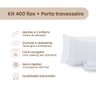 Lençol 400 Fios 3 Pçs + 2 Porta Travesseiro Percal Queen Cor:branco - 3