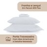 Lençol 400 Fios 3 Pçs + 2 Porta Travesseiro Percal Queen Cor:branco - 6