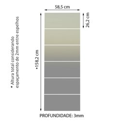 Kit Madesa com 6 Espelhos de 26,2 X 58,5 Cm para Guarda-roupa - 2