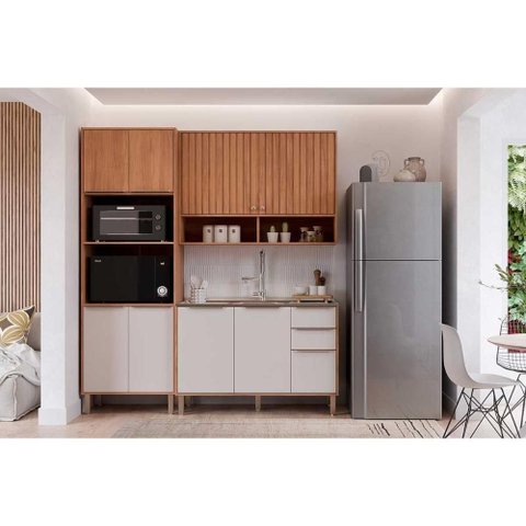 Cozinha Modulada Mgm 3 Peças Divina C3p61 Cinamomo/off