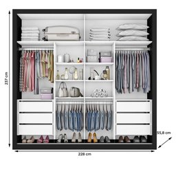 Guarda Roupa Sevilha 1 Porta com Espelho Mdf - Mademarcs - 4
