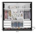 Ver imagem 4 de Guarda Roupa Sevilha 1 Porta com Espelho 100% Mdf - Mademarcs