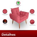 Ver imagem 3 de Kit 02 Poltrona para Sala e Quarto Decorativa Opala Suede Rosa