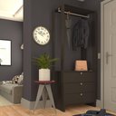 Ver imagem 2 de Closet com 1 Cabideiro e 3 Gavetas Yes Nova Mobile Grafite Intenso
