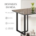 Ver mais imagens de Mesa para Sala de Jantar Retangular 120x90cm MDF com Vidro Lunna Cinza/Preto Fosco/Grafite