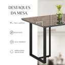 Ver mais imagens de Mesa para Sala de Jantar Retangular 120x90cm Mdf com Vidro Lunna