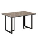 Ver imagem 1 de Mesa para Sala de Jantar Retangular 120x90cm MDF com Vidro Lunna Cinza/Preto Fosco/Grafite