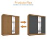 Guarda-roupa Casal Flex com Espelho 2 Portas 3 Gavetas Pantanal - 12