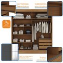 Ver mais imagens de Guarda-roupa Casal Flex com Espelho 2 Portas 3 Gavetas Pantanal