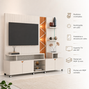 Ver imagem 3 de Home para Tvs Ate 55 Polegadas Cross Frisado Off White Jequitiba Lukaliam