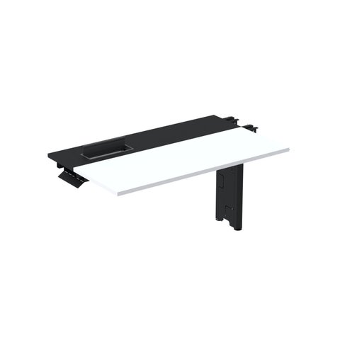 Complemento da Mesa Plataforma para Coworking 110x792 CPLPSC110 110cm Industrial Branco e Preto Cinza