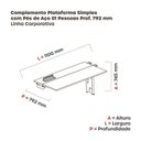 Ver imagem 3 de Complemento da Mesa Plataforma para Coworking 110x792 CPLPSC110 110cm Industrial Branco e Preto Cinza