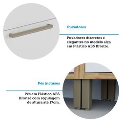 Paneleiro Duplo com 4 Portas e Vidro Reflecta 100% Mdf Vicenza Espresso Móveis - 8