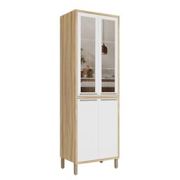Paneleiro Duplo com 4 Portas e Vidro Reflecta 100% Mdf Vicenza Espresso Móveis - 3