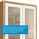 Ver mais imagens de Paneleiro Duplo com 4 Portas e Vidro Reflecta 100% Mdf Vicenza Espresso Móveis