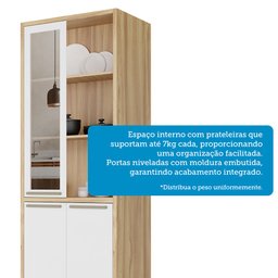 Paneleiro Duplo com 4 Portas e Vidro Reflecta 100% Mdf Vicenza Espresso Móveis - 6
