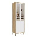 Ver imagem 3 de Paneleiro Duplo com 4 Portas e Vidro Reflecta 100% MDF Vicenza Espresso Móveis Branco/Amêndoa
