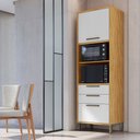 Ver imagem 1 de Paneleiro Torre Quente com 2 Portas 2 Gavetas e Espaço Micro-Ondas 100% MDF Vicenza Espresso Móveis