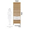 Paneleiro Torre Quente com 2 Portas 2 Gavetas e Espaço Micro-ondas 100% MDF Vicenza Espresso Móveis - 4