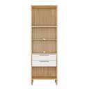 Ver imagem 5 de Paneleiro Torre Quente com 2 Portas 2 Gavetas e Espaço Micro-Ondas 100% MDF Vicenza Espresso Móveis Branco/Amêndoa