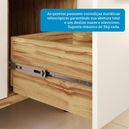 Paneleiro Torre Quente com 2 Portas 2 Gavetas e Espaço Micro-ondas 100% MDF Vicenza Espresso Móveis - 8
