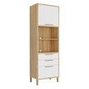 Ver imagem 3 de Paneleiro Torre Quente com 2 Portas 2 Gavetas e Espaço Micro-ondas 100% MDF Vicenza Espresso Móveis