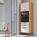 Ver imagem 2 de Paneleiro Torre Quente com 2 Portas 2 Gavetas e Espaço Micro-ondas 100% MDF Vicenza Espresso Móveis