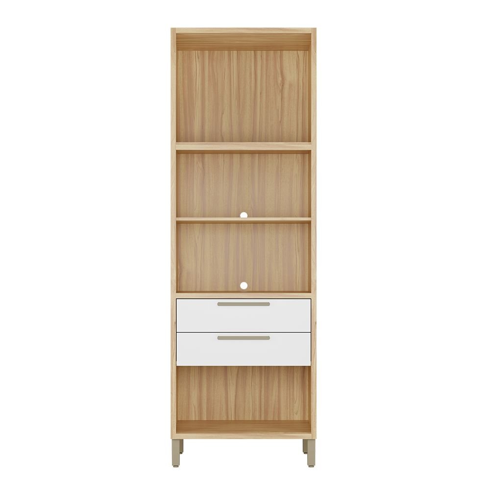 Paneleiro Torre Quente com 2 Portas 2 Gavetas e Espaço Micro-ondas 100% MDF Vicenza Espresso Móveis - 5