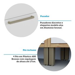 Paneleiro Torre Quente com 2 Portas 2 Gavetas e Espaço Micro-ondas 100% MDF Vicenza Espresso Móveis - 9