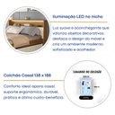 Ver imagem 7 de Cama de Casal 4 Gavetas e Cabeceira Nicho com LED 100% MDF Aurora Yescasa Marrom/Carvalho Hanover/Argila