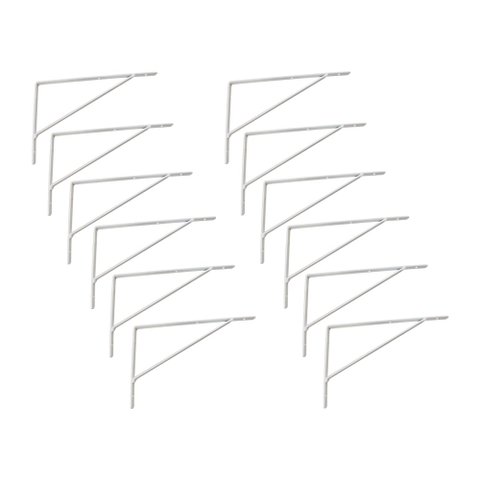 Kit Suporte Prateleira com 12 Peças em Aço Mão Francesa 25x15