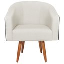 Ver imagem 4 de Kit 02 Poltronas Luiza Pés Palito Factor Preto e Linho Bege - Amarena Móveis