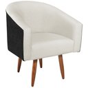Ver imagem 3 de Kit 02 Poltronas Luiza Pés Palito Factor Preto e Linho Bege - Amarena Móveis