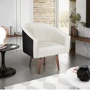 Ver imagem 2 de Kit 02 Poltronas Luiza Pés Palito Factor Preto e Linho Bege - Amarena Móveis