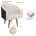 Ver imagem 6 de Kit 02 Poltronas Luiza Pés Palito Factor Preto e Linho Bege - Amarena Móveis